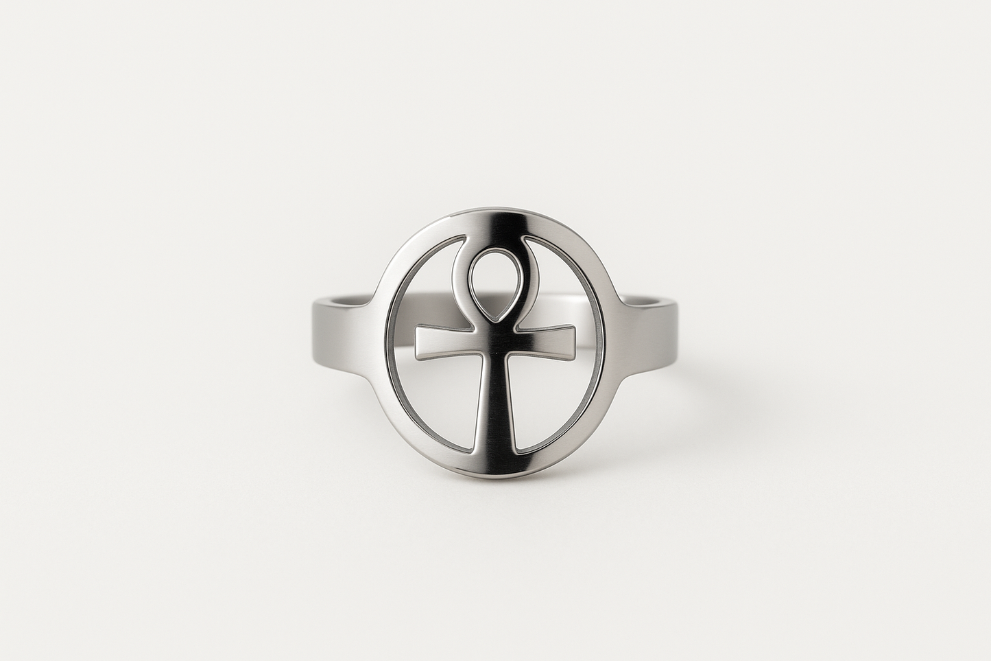 Bague Ankh – Acier argenté