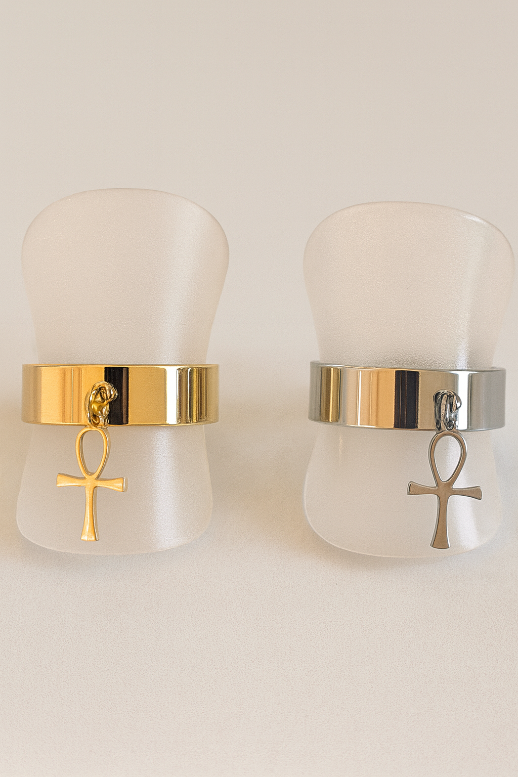 Bague Kemi en acier inoxydable doré ou argenté, design épuré