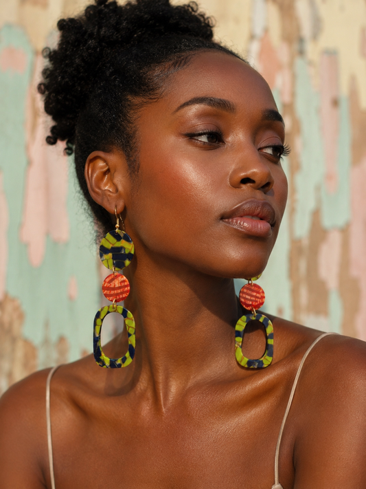 KOSI — Boucles d'oreilles mosaïque acétate