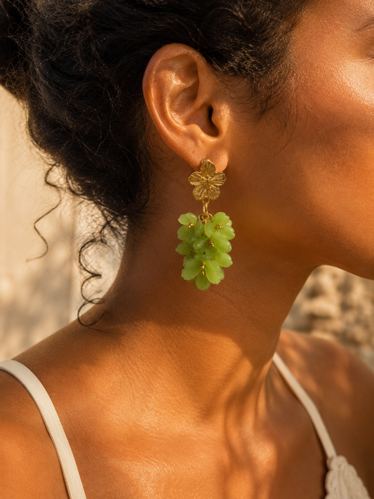 Boucles d’oreilles CHANUA – Vert ou Miel