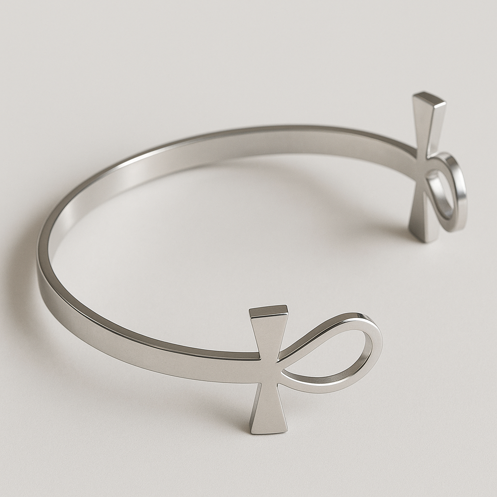 Bijou MOUN’ – bracelet Ankhaya argenté, inspiration Ankh égyptien