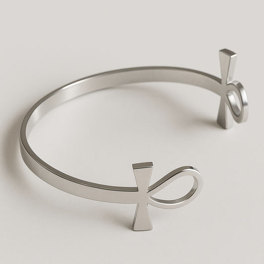 Bijou MOUN’ – bracelet Ankhaya argenté, inspiration Ankh égyptien