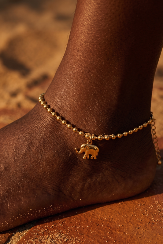 Elephant Anklet – Gold-Toned Stainless Steel Jewelry | MOUN’
