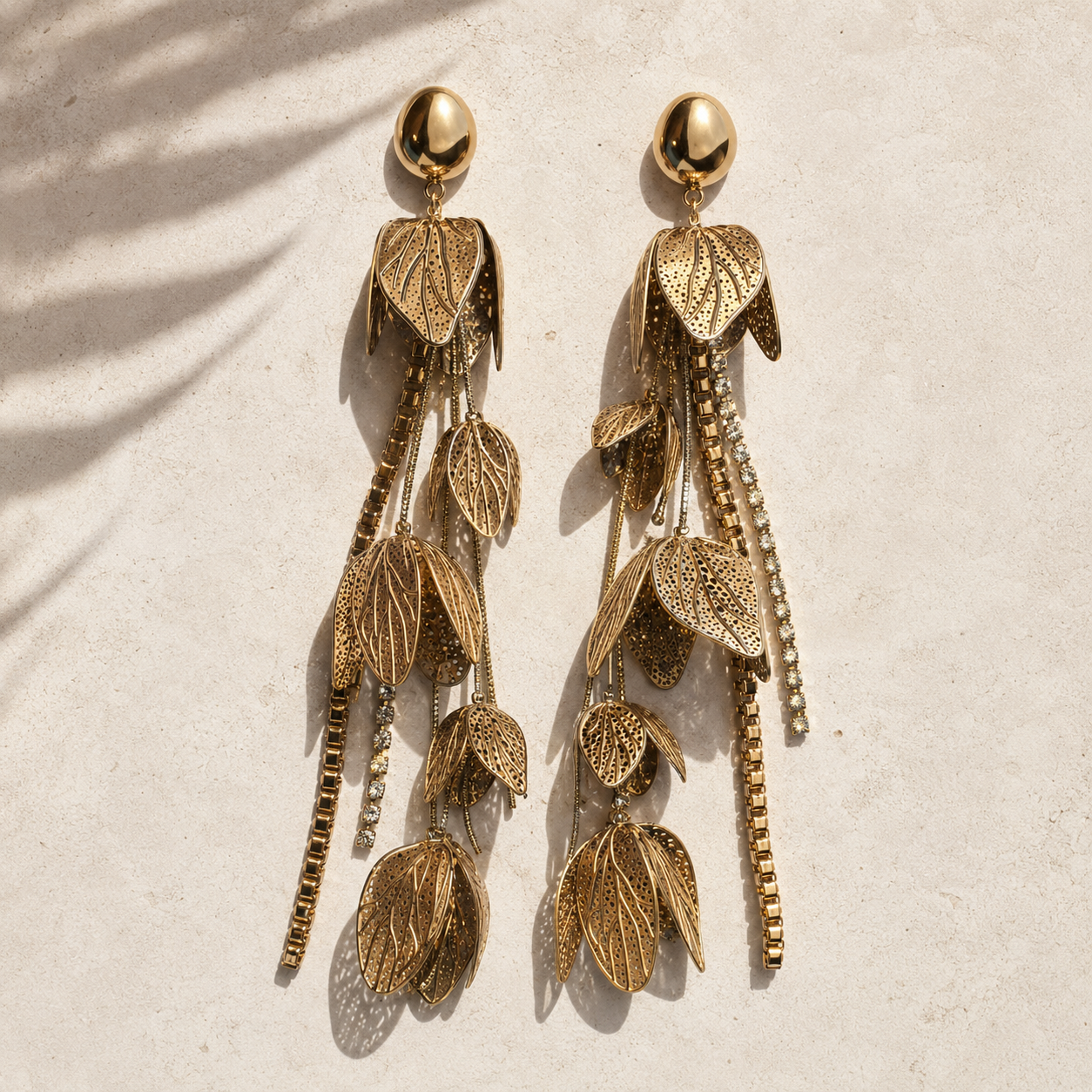 Boucles d’oreilles BALATA dorées en acier inoxydable