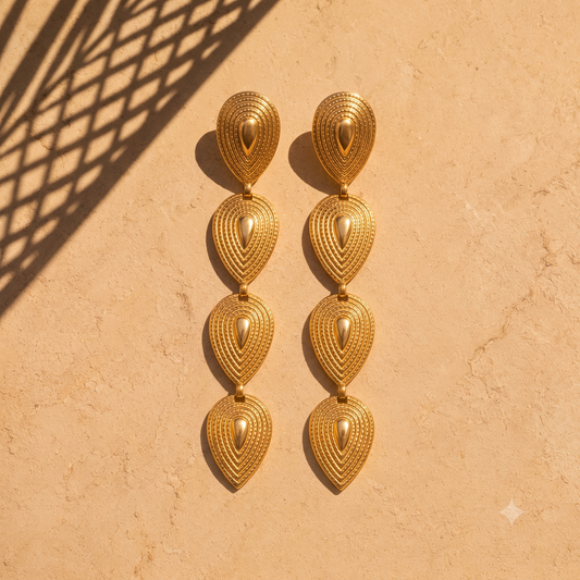 Boucles d’oreilles BANDIAGARA dorées en acier inoxydable