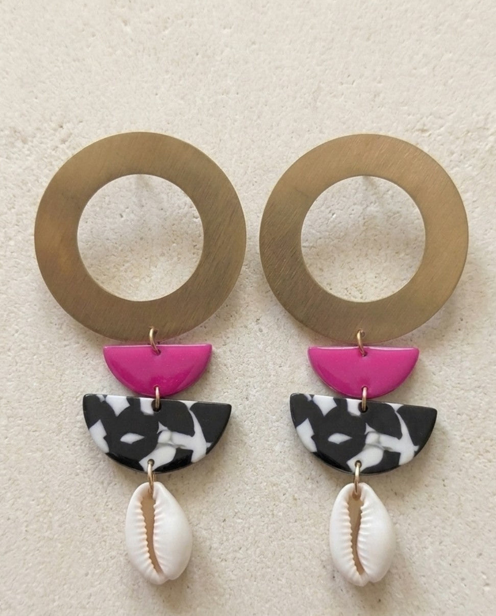 Boucles d’oreilles EVA MOUN’ - création assemblée en petite série